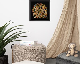 LEELA – The Divine Dance | Luxury Spiritual Wall Art | Colorful Abstract Sacred Art | Gold & Jewel Tone Meditation Room Decor