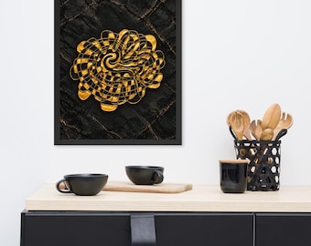 Joy of Being Wall Art, Black and Gold Abstract Art, Luxury Spiritual Wall Decor, Sacred Energy Art, Modern Meditation Room Artwork
