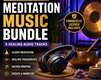 Commercial Use Meditation Music Bundle | Healing Frequencies MP3 | Guided Meditation, Solfeggio Audio, Reiki, Yoga, YouTube License