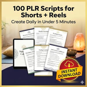 100 PLR Meditation Scripts, YouTube Shorts & Reels (Digitaler Download)
