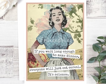 #fm48 Collage Art Card. Because Everyone Else Sucks I/'m Glad We/'re Friends.. Vintage Sewing Pattern Funny Greeting Card