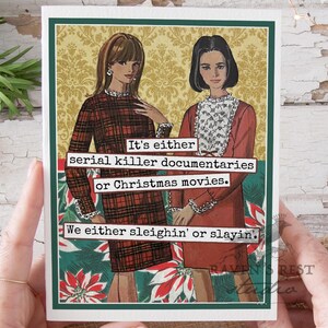 Carte de Noël #fmx17. Il s'agit soit de documentaires pour tueurs en série, soit de films de Noël... Une carte de Noël amusante. Échange de cadeaux de Noël.