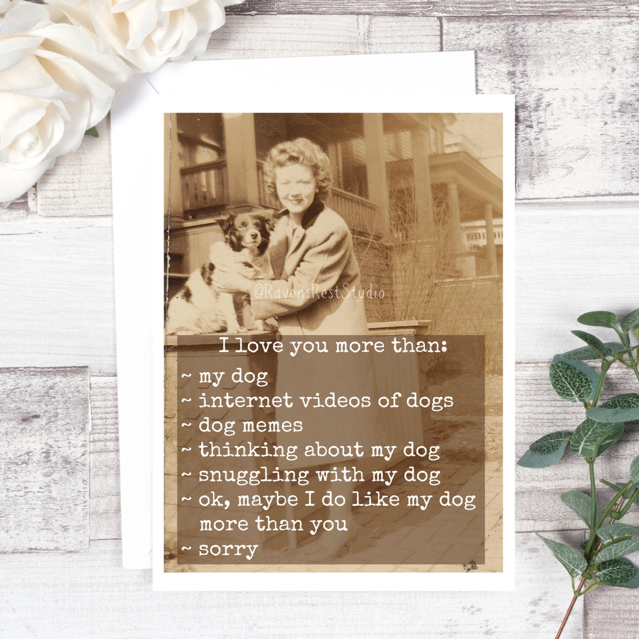 Card 432 Funny Love Card I Love You More Than My Dog Etsy