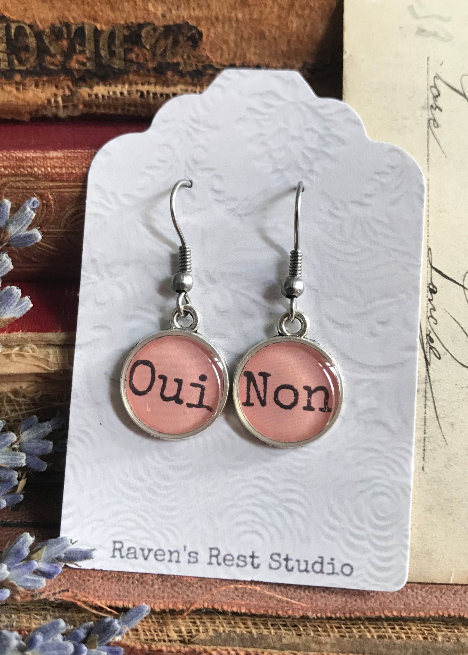 Earrings Ear99_Coral. Oui Non. Handmade Resin Earrings. Etsy