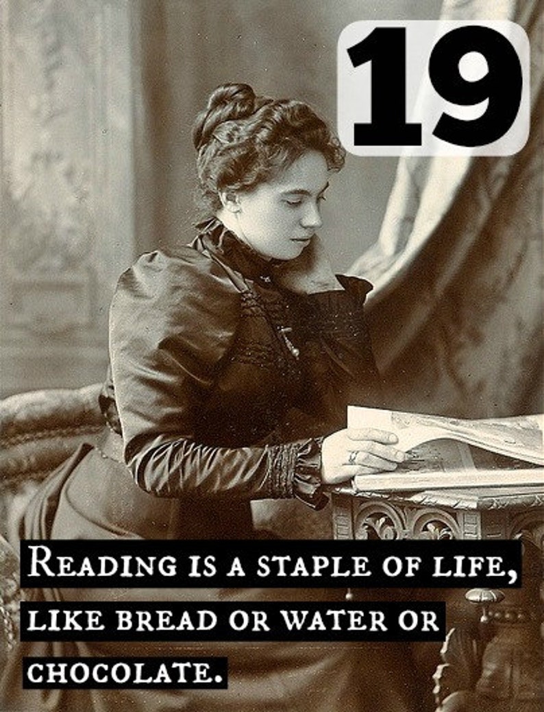 Card 19. Greeting Card. Reading is a Staple of Life, Like Bread, Or Water, Or Chocolate. Book Club. Book Lover. Book Gift. Funny Cards. image 5