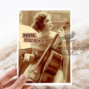Carte de fête des mères. Carte pour maman. Carte de voeux. carte photo vintage. Jolie carte de fête des mères. MAMAN, VOUS AVEZ DU ROCK ! Carte pour maman. Carte #543