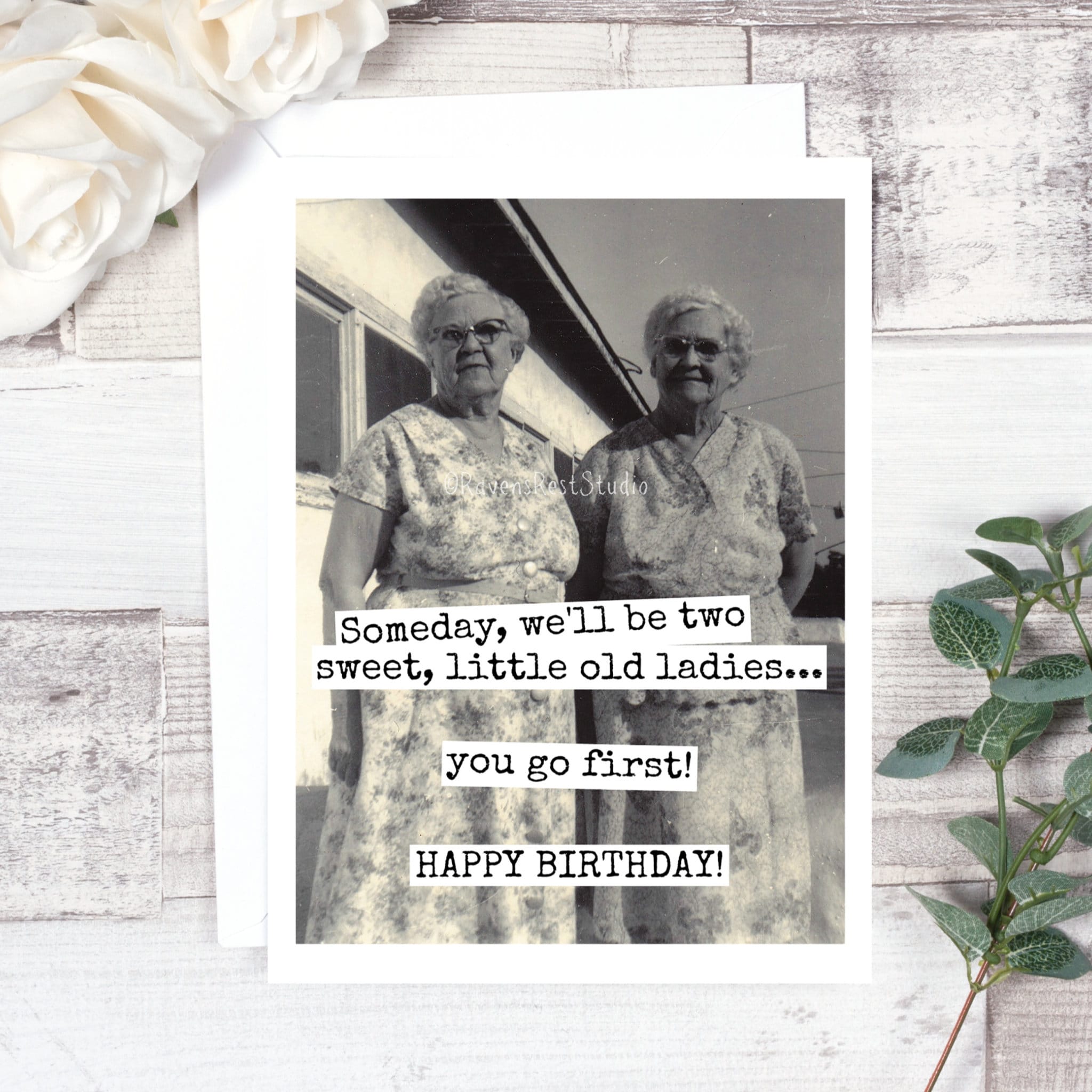 Happy Birthday Friend Old Ladies Card 406. Funny Birthday Card. Someday We'll Be Two - Etsy