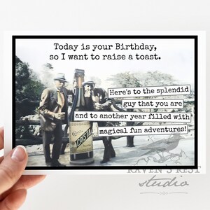 Carte n° mr100. C'est votre anniversaire aujourd'hui, alors je veux porter un toast. Voici l'homme magnifique que vous êtes et une autre année remplie de...