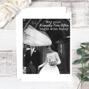 Card #81. Wedding Card. May Your Happily Ever After Begin With Today. Vintage Wedding Photo. Vintage Style Wedding. Greeting Card. Cards.