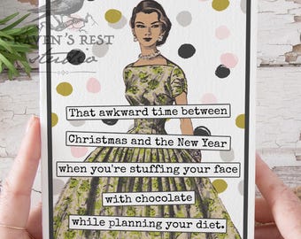 Christmas Card #fmx14. That Awkward Time Between Christmas And The New Year... Funny Christmas Card. Christmas Gift Exchange.