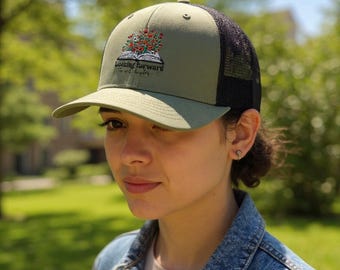 Cappellino snapback con illustrazione floreale Blooming Book / disegno floreale ricamato