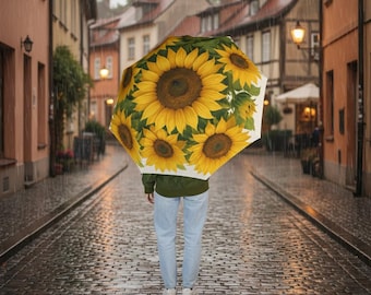 Sonnenblumenschirm, halbautomatischer faltbarer, Blumenregenschirm