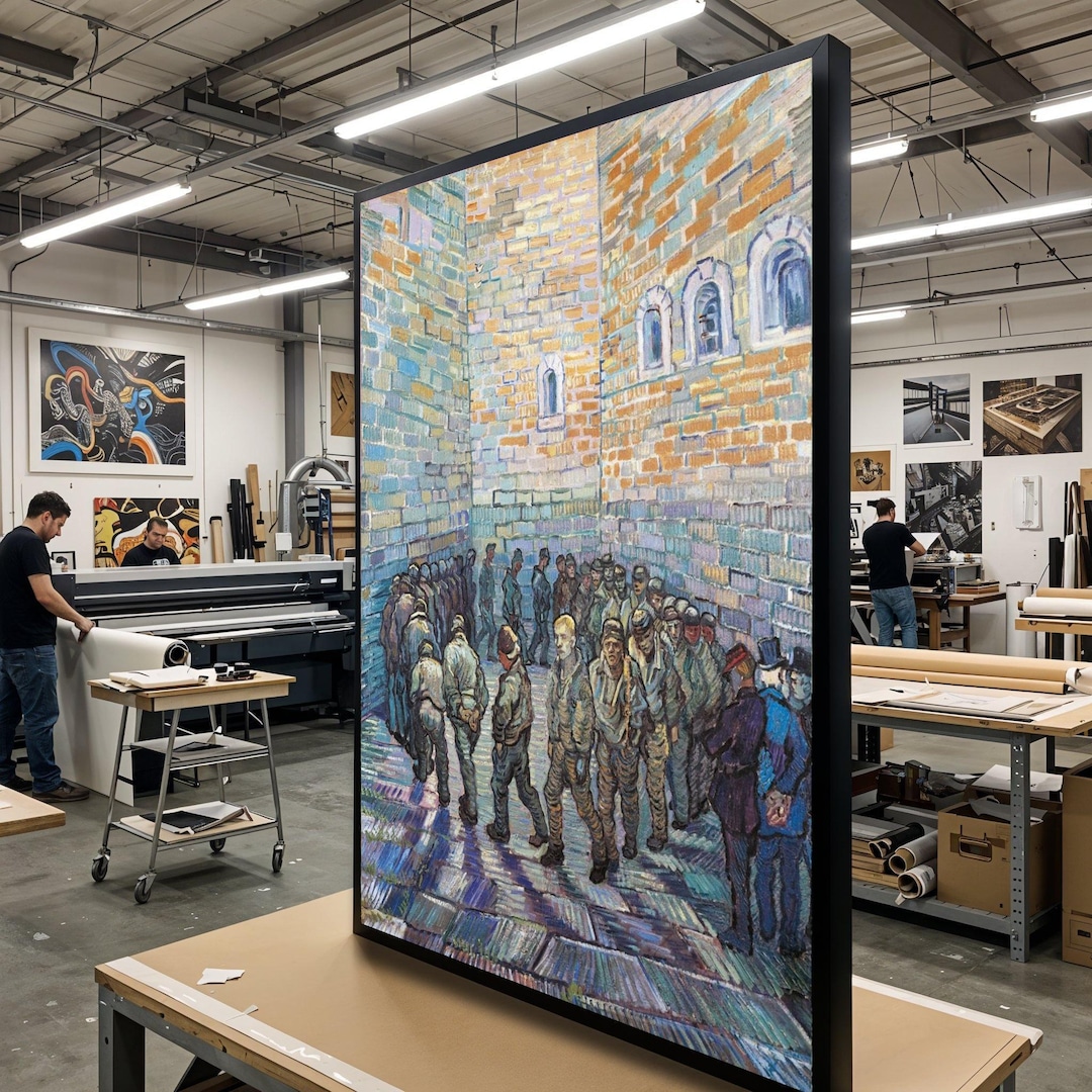 Prison Exercise Yard Canvas, Van Gogh Style, Prisoner Art, Wall Art ...