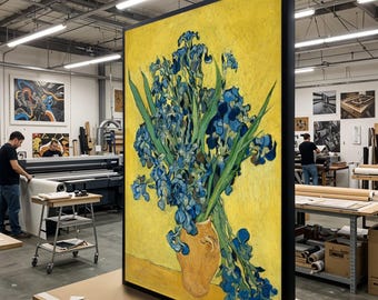 Van Gogh Irises Canvas, Floral Wall Art, Blue Irises Art Print, Van Gogh Art, Wall Art Canvas Design, Ready To Hang Decoration