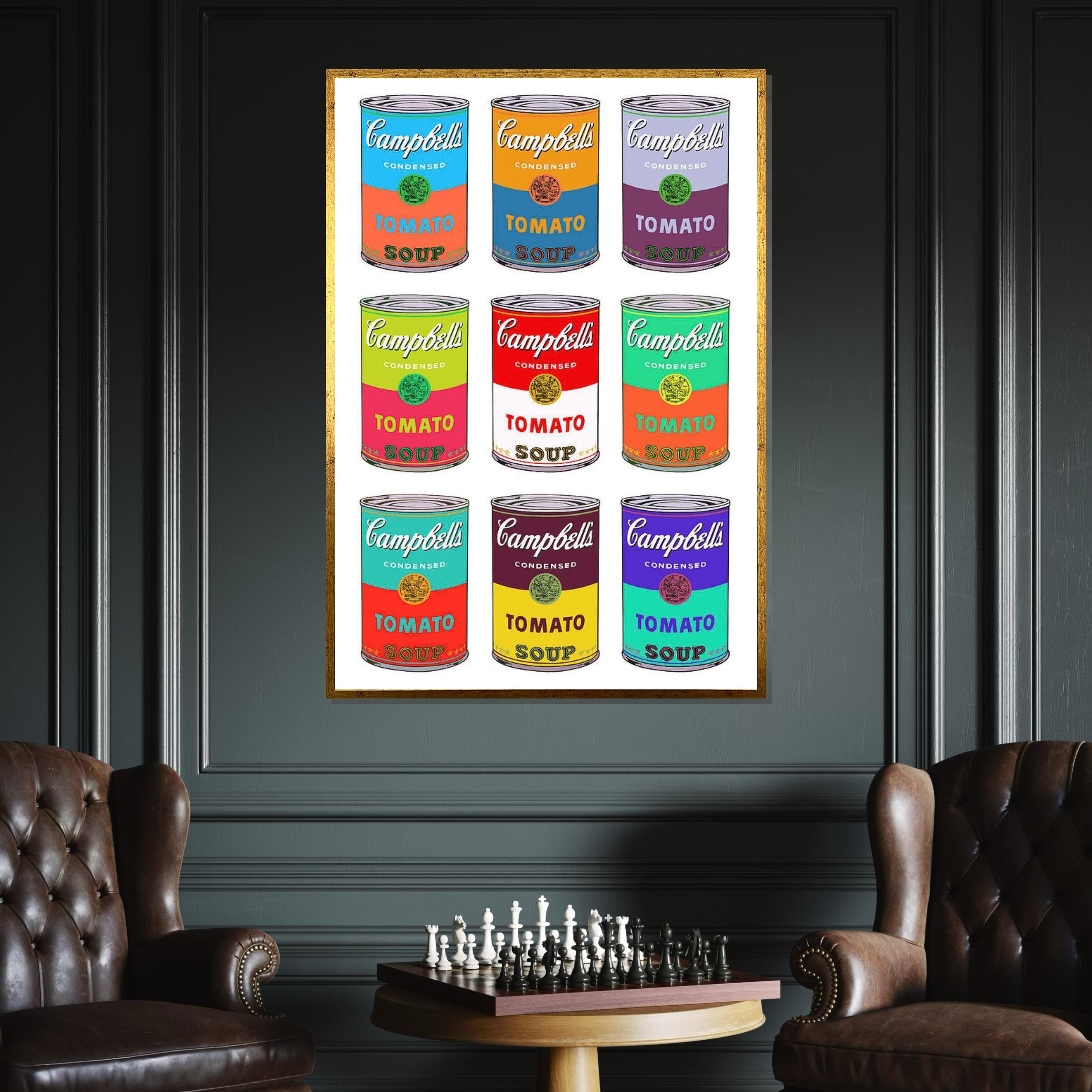 Pop Art Soup Can Canvas, Colorful Campbells Wall Art, Andy Warhol Style ...