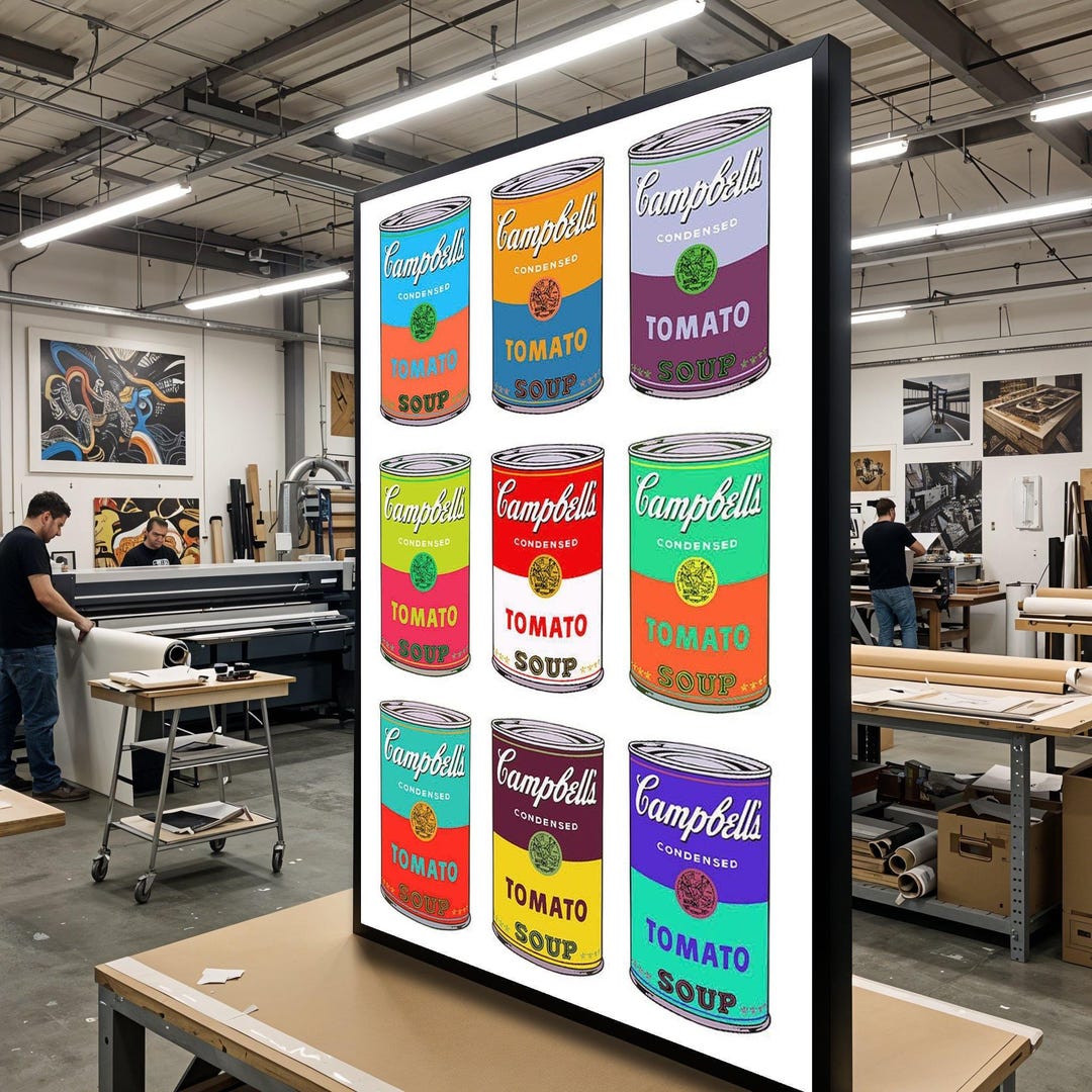 Pop Art Soup Can Canvas, Colorful Campbells Wall Art, Andy Warhol Style ...
