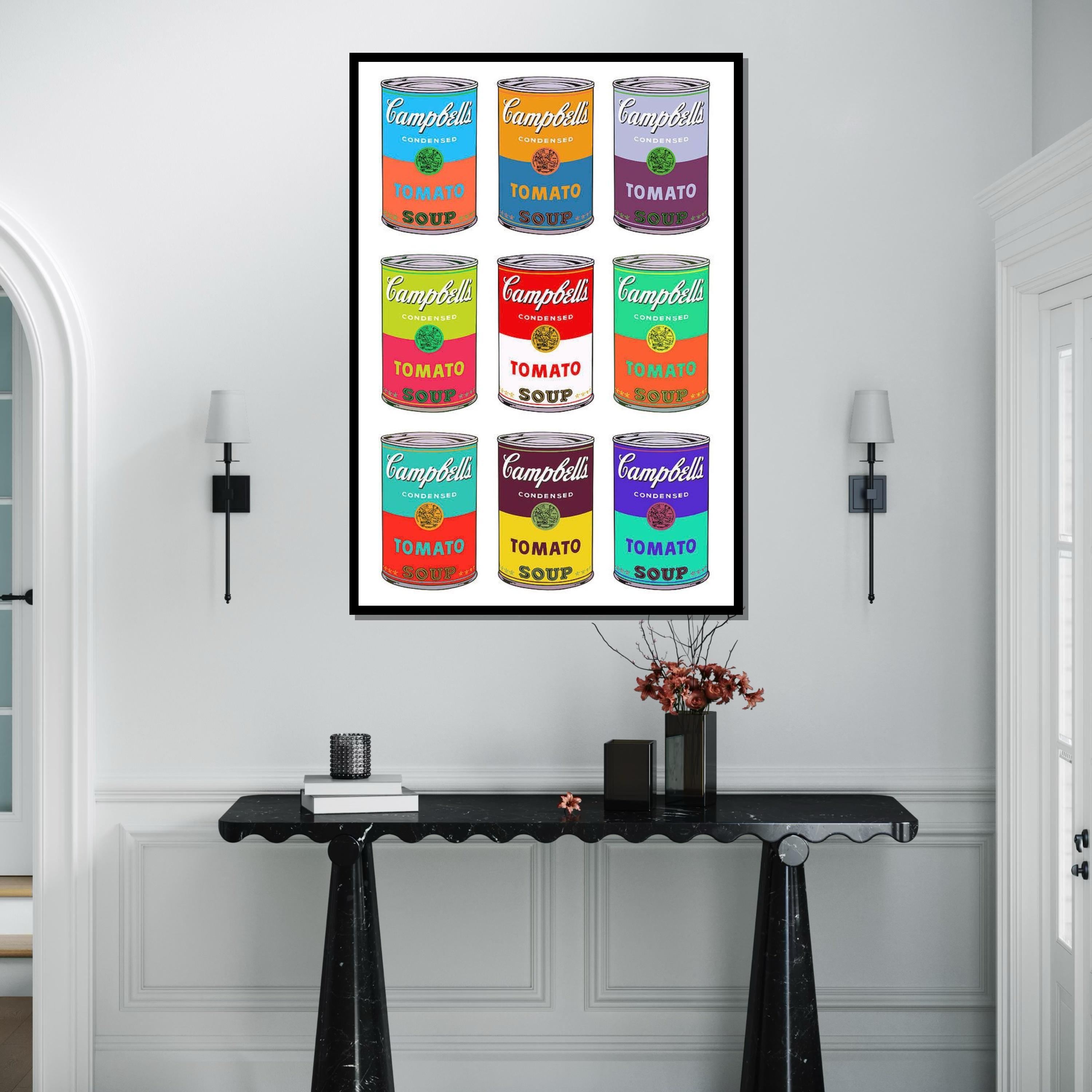 Pop Art Soup Can Canvas, Colorful Campbells Wall Art, Andy Warhol Style ...