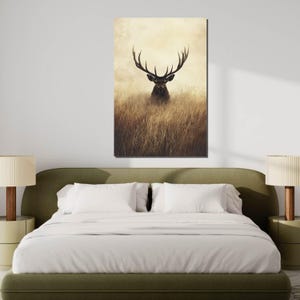 Majestic Stag Canvas, Deer Wall Art, Wildlife Canvas Art, Forest Animal Poster, Wall Art Canvas Design, Ready To Hang Decoration image 6