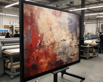 Abstracte aardetinten canvas, getextureerde kunst aan de muur, rustieke abstracte print, modern Home decor, Wall Art canvas design, klaar om op te hangen decor