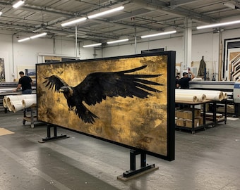 Lienzo de águila majestuosa, arte de águila real, impresión de ave en vuelo, diseño de lienzo para pared, decoración lista para colgar, regalo para decoración del hogar