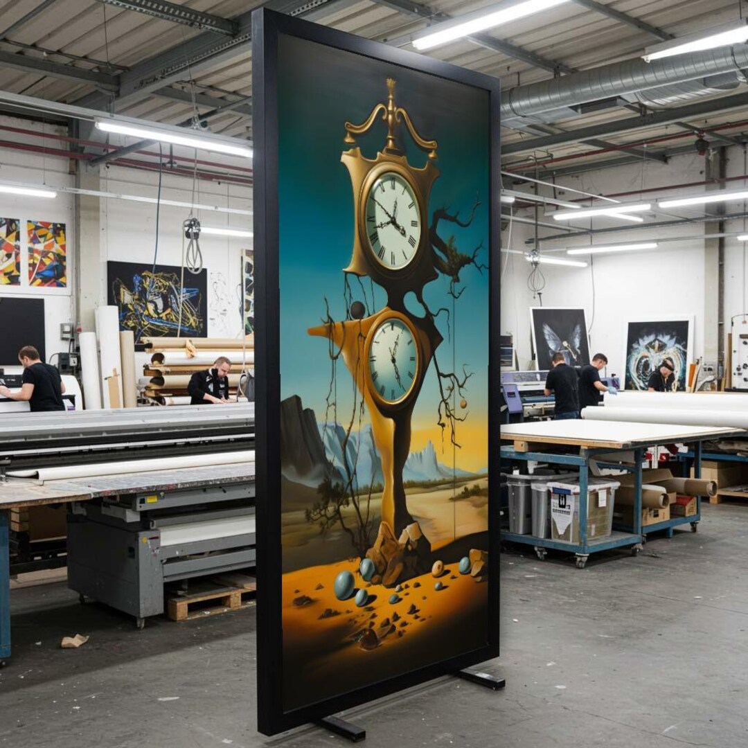 Surreal Melting Clocks, Time Dali Canvas, Surrealist Art Poster, Wall ...