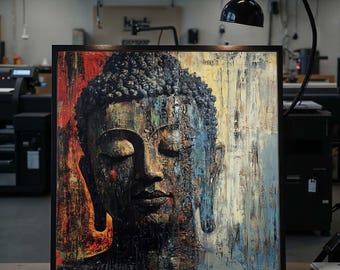 Canvas Boeddha sereniteit, Boeddha kunst aan de muur, spirituele canvaskunst, zen muurafdruk, canvas muurkunst canvasontwerp, klaar om op te hangen decoratie
