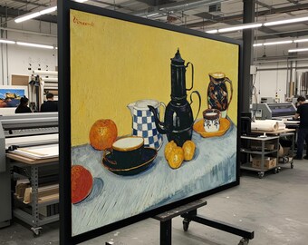 フィンセント・ファン・ゴッホ - コーヒーポットと食器と果物のある