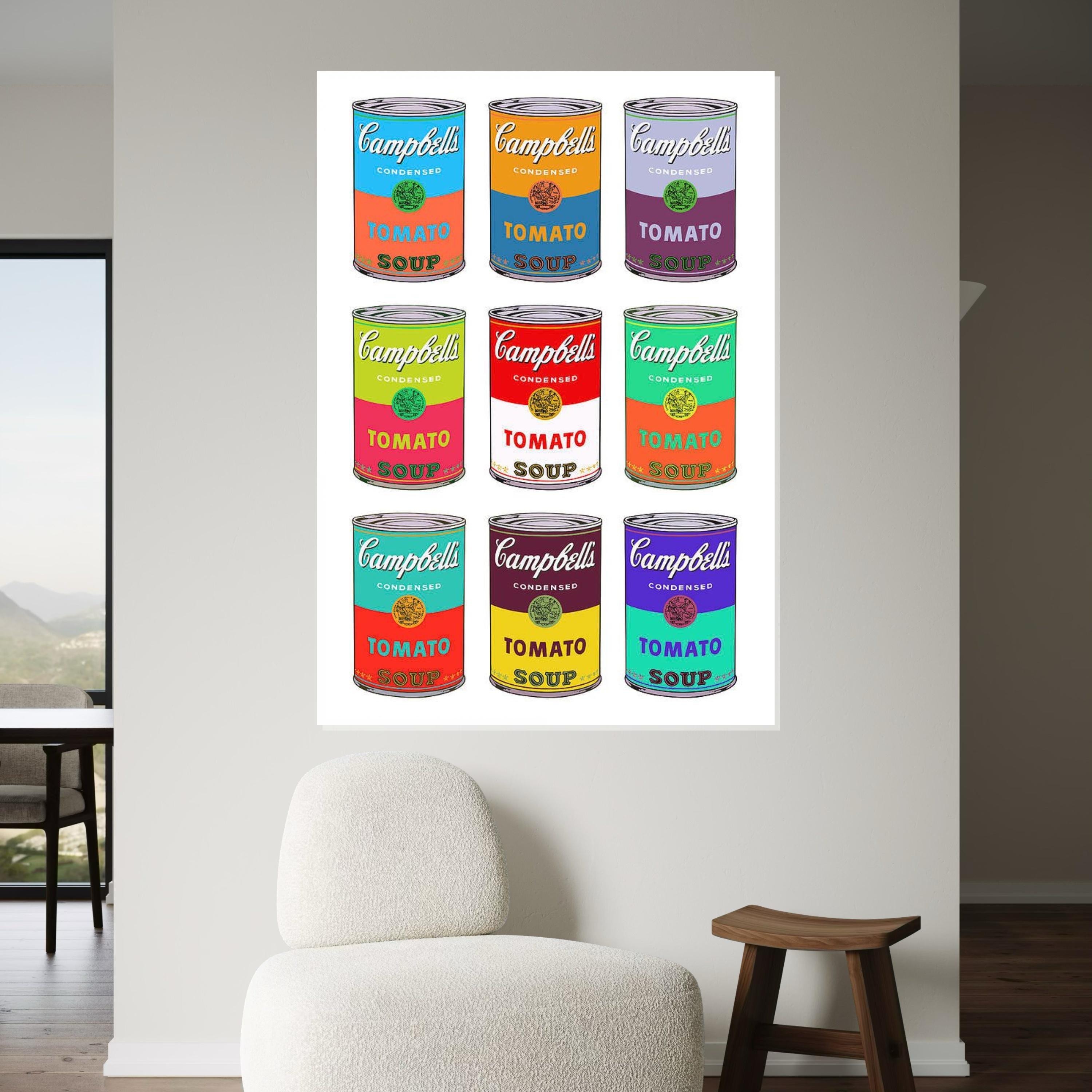 Pop Art Soup Can Canvas, Colorful Campbells Wall Art, Andy Warhol Style ...