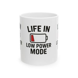 Lifestyle Mug with Battery Graphic - Perfect for Coffee Lovers, Gift for Occasions, Inner Peace, and Relaxation