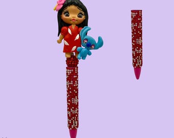 Clay doll Lilo Rhinestone Pen