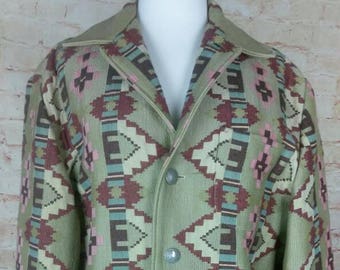 Ralph Lauren Country Southwestern Pattern Barn Jacket Size 10