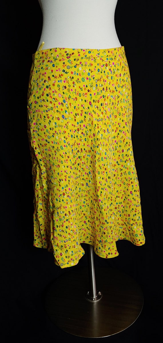 Istante by Versace 90s Yellow Silk Tiny Floral Pr… - image 3