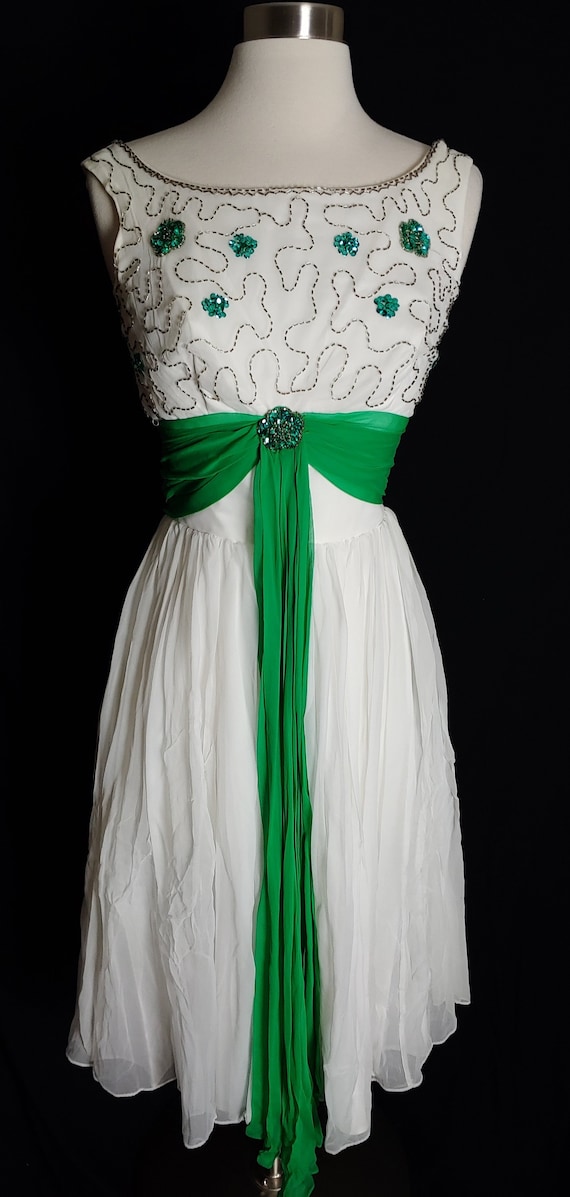 white silk cocktail dress