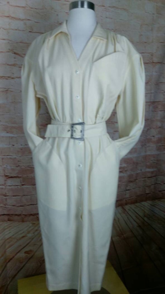 Thierry Mugler Ivory 80s Dress Size 4