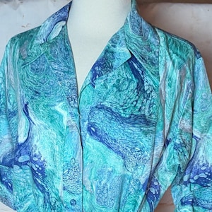 Vintage 60s 70s Lady Bayard Volup Cotton Print Shift Day Dress XL 46&quot; Bust