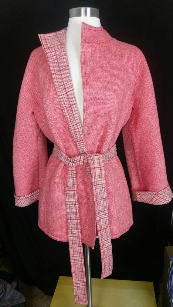 Christian Dior Diorling Red & Gray Tweedy Wool Belted… - Gem