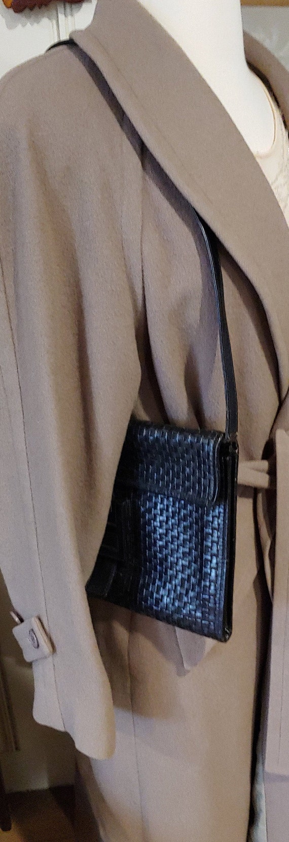 Fendi Clutch Black Woven Leather w Shoulder Strap - image 3