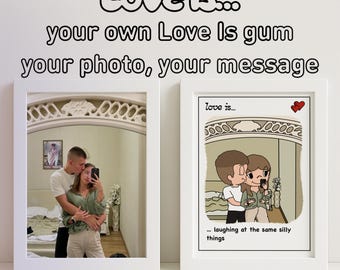 Love Is from Your Photo  Your Photo  Your Own Love Is Cartoon Personalized Digital Portrait in Love Is Style  Unique Gift