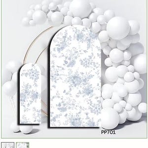 PP701FS SB BLUE TOILE floral flower pattern panel backdrop, stands not included scored for shipping purposes