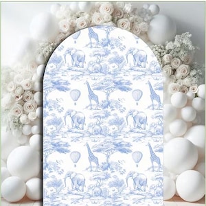 PP589QS3 SB BLUE safari TOILE panel, stands not included scored for shipping purposes