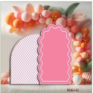 PP586-87 SB pink half arched panel 4x6 & pink wavy panel 4x7 , stands not included scored for shipping purposes