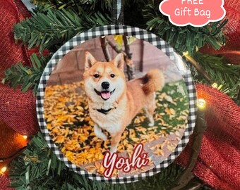 Personalisierter Foto-Anhänger: Großes 4-Zoll-Weihnachtsandenken