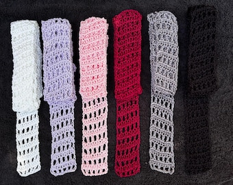 Handmade Crochet Skinny Scarf, Silky Soft Mesh, Lightweight