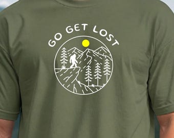 Big Foot Tee: GO GET LOST, Comfortable Outdoorsy T-Shirt
