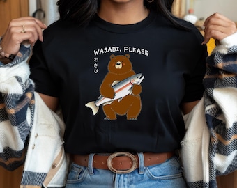 Wasabi Please says This Whimsical Bear: Charming Bear Unisex Heavyweight T-Shirt