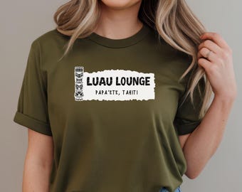 Retro Tiki Lounge Tee, Unisex Cotton T-Shirt, Vintage Island Shirt, Beach Vacation Top