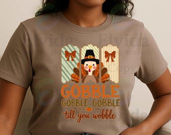 Gobble Turkey PNG – Thanksgiving Clipart Design (Digital Download)