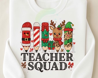 Insegnanti Squadra Natale PNG, Design di simpatici personaggi a matita, Arte scolastica per le vacanze