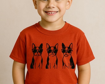 Boston Terrier Clipart | Funny Dogs with Sunglasses SVG PNG (Digital Download)