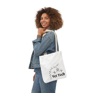 Canvas Tote Bag for Vet Techs: Vibrant Colors, All-Over Print